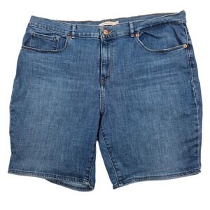 Levi's Bermuda Denim Shorts Women 34 Blue Jean Cotton Blend‎ Stretch